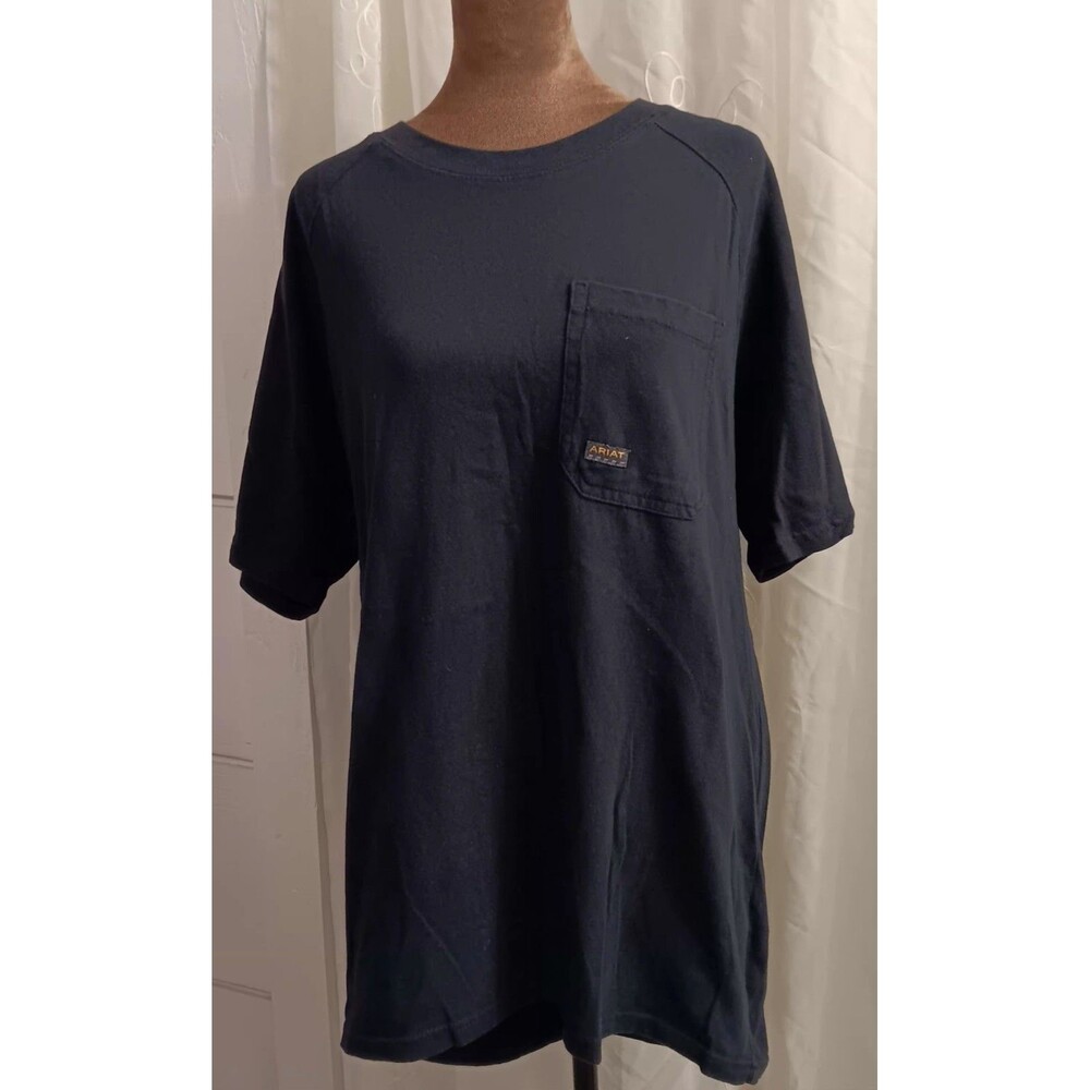 Men Black Ariat Work Tee Sz Small Casual Western Pen Pocket Rebar Cowboy Shirt